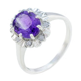 Ananya Boho Purple Gemstone Ring with Silver Setting